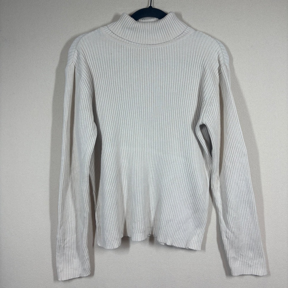 Vtg Y2K 2000s Gilmore Girls Sonoma Turtleneck Sweater Large Ivory Preppy Lorelia